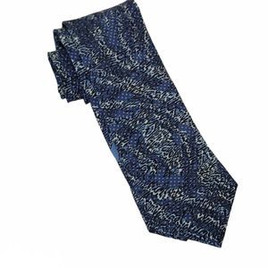 ROBERTO CAVALLI Men's Blue Silk Blend Abstract Necktie ITALY Luxury EUC Rare‎